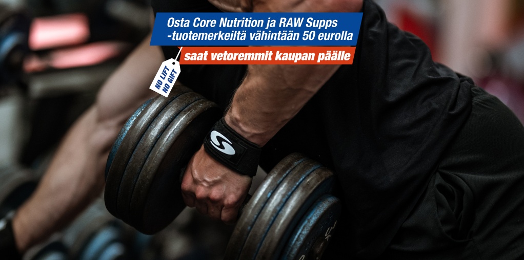 Vetoremmit kaupan plle ostaessasi Core Nutrition ja RAW Supps -tuotemerkeilt vhintn 50 :lla.